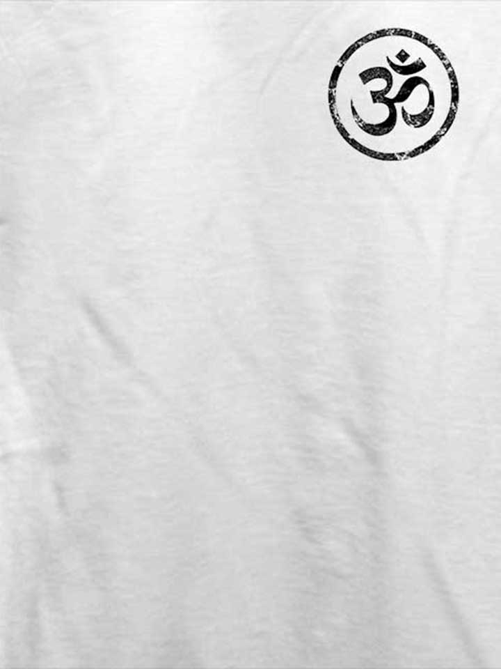 om-symbol-vintage-chest-print-t-shirt weiss 4