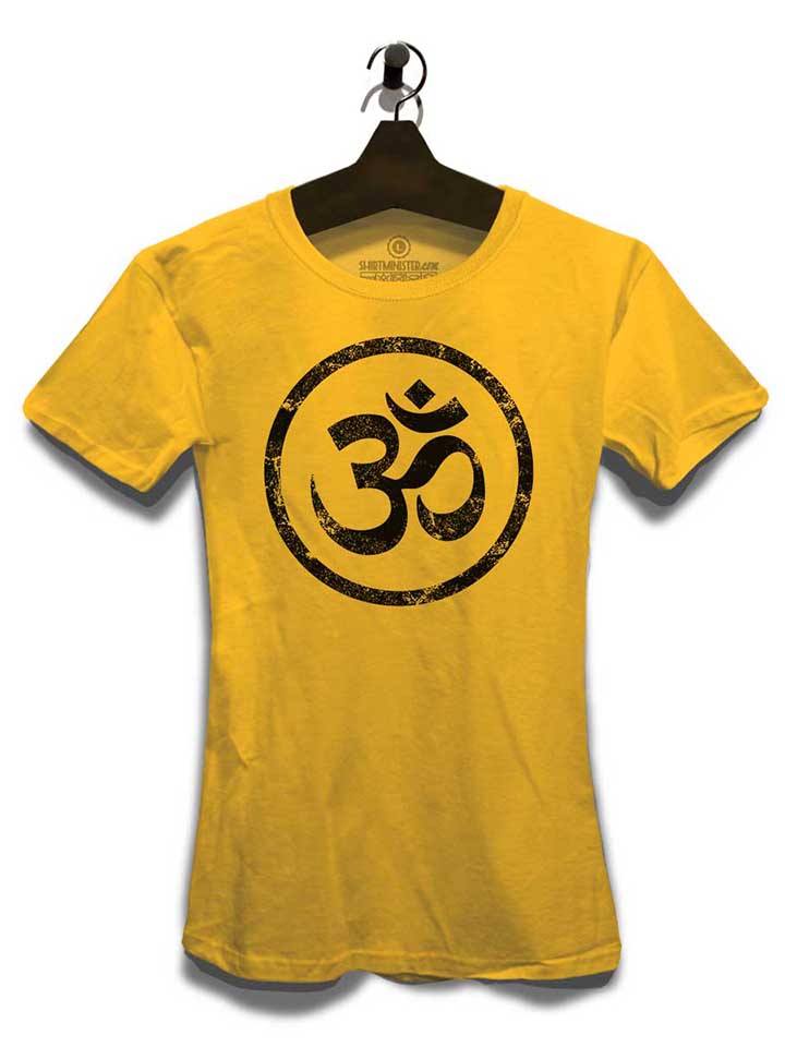 om-symbol-vintage-damen-t-shirt gelb 3