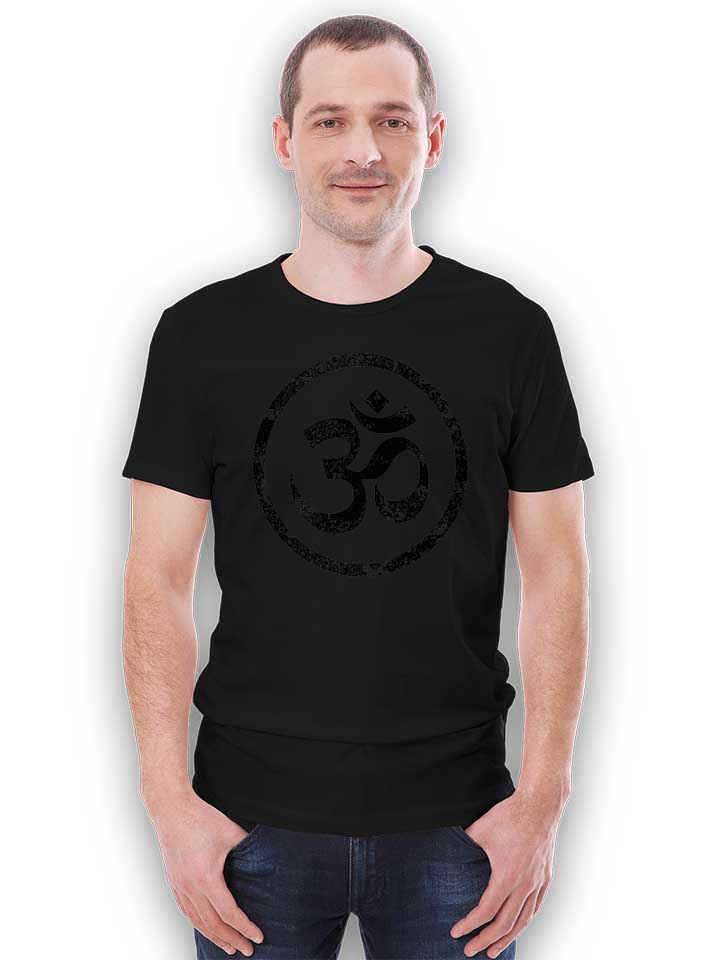 om-symbol-vintage-t-shirt schwarz 2