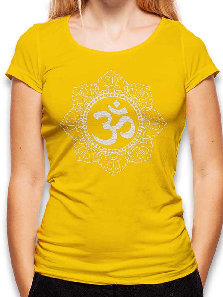Om Symbol White Damen T-Shirt gelb L