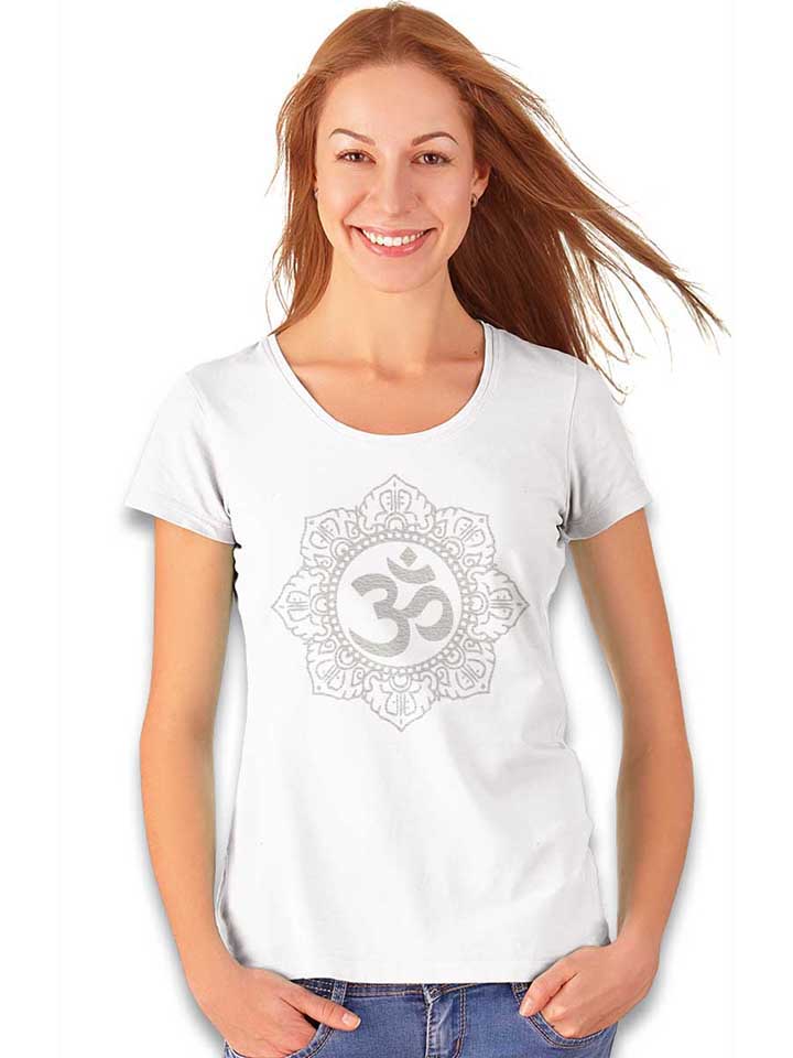 om-symbol-white-damen-t-shirt weiss 2