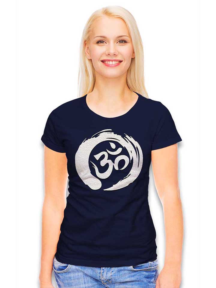 om-symbol-zen-circle-damen-t-shirt dunkelblau 2
