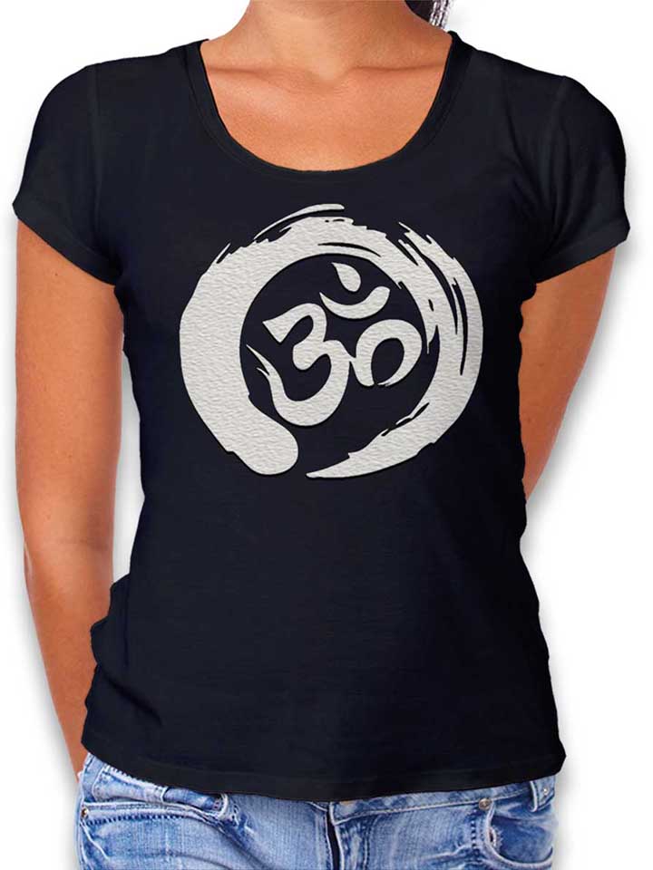 Om Symbol Zen Circle Damen T-Shirt schwarz L