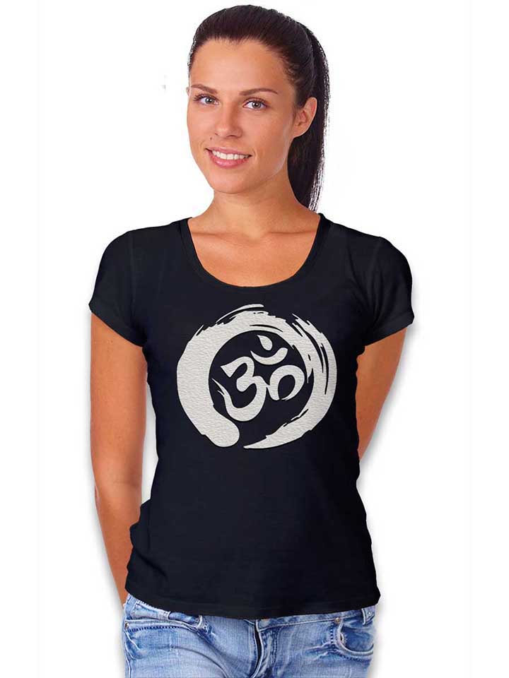 om-symbol-zen-circle-damen-t-shirt schwarz 2