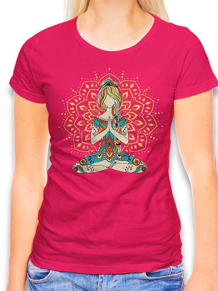 om-yoga-damen-t-shirt fuchsia 1