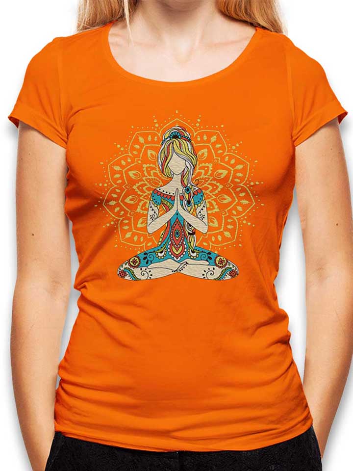 om-yoga-damen-t-shirt orange 1