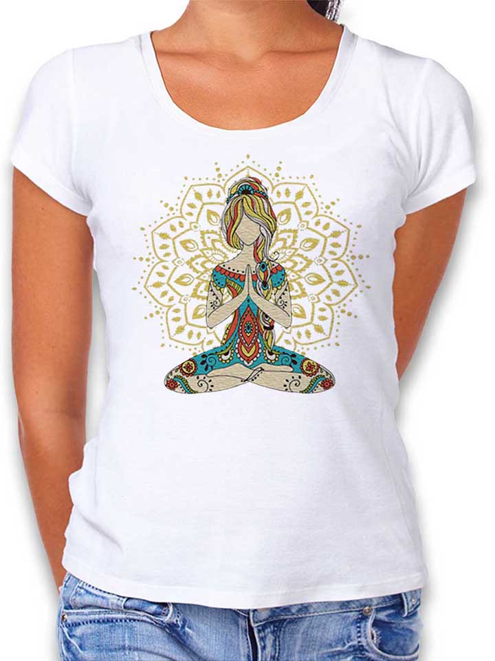 Om Yoga Damen T-Shirt weiss L