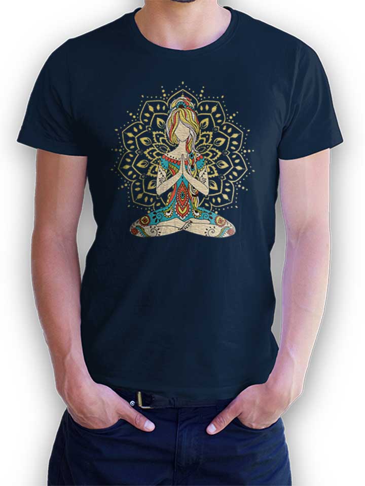 om-yoga-t-shirt dunkelblau 1