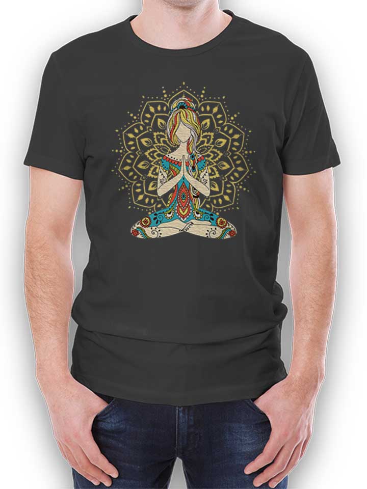 Om Yoga T-Shirt dunkelgrau L