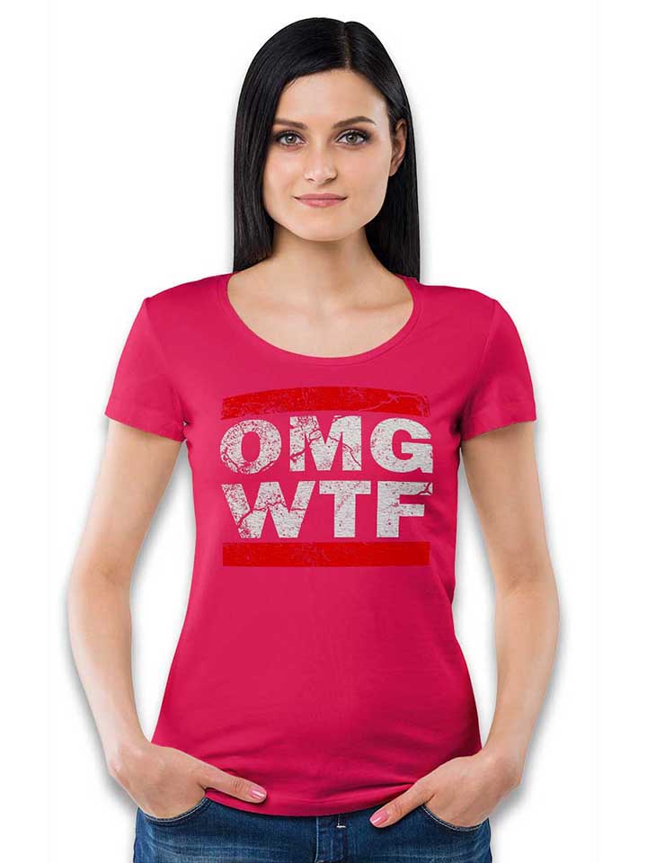 omg-wtf-damen-t-shirt fuchsia 2