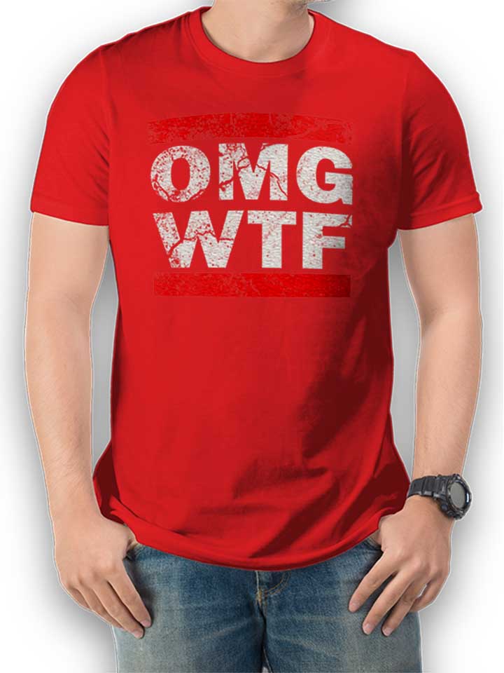 Omg Wtf T-Shirt rosso L