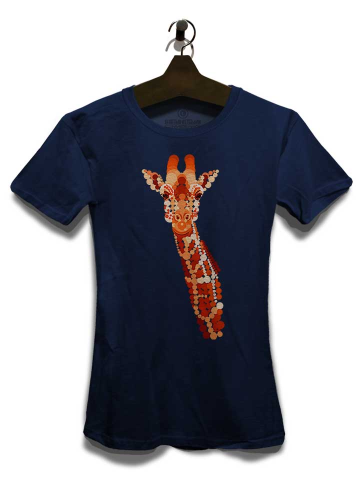 orange-giraffe-damen-t-shirt dunkelblau 3