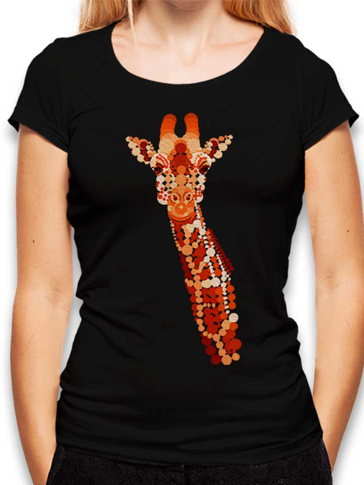 Orange Giraffe Damen T-Shirt schwarz L