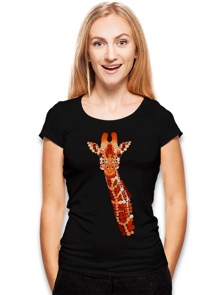 orange-giraffe-damen-t-shirt schwarz 2