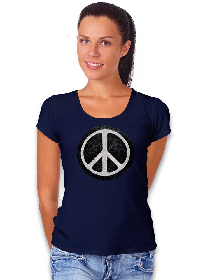 original-vintage-peace-sign-damen-t-shirt dunkelblau 2