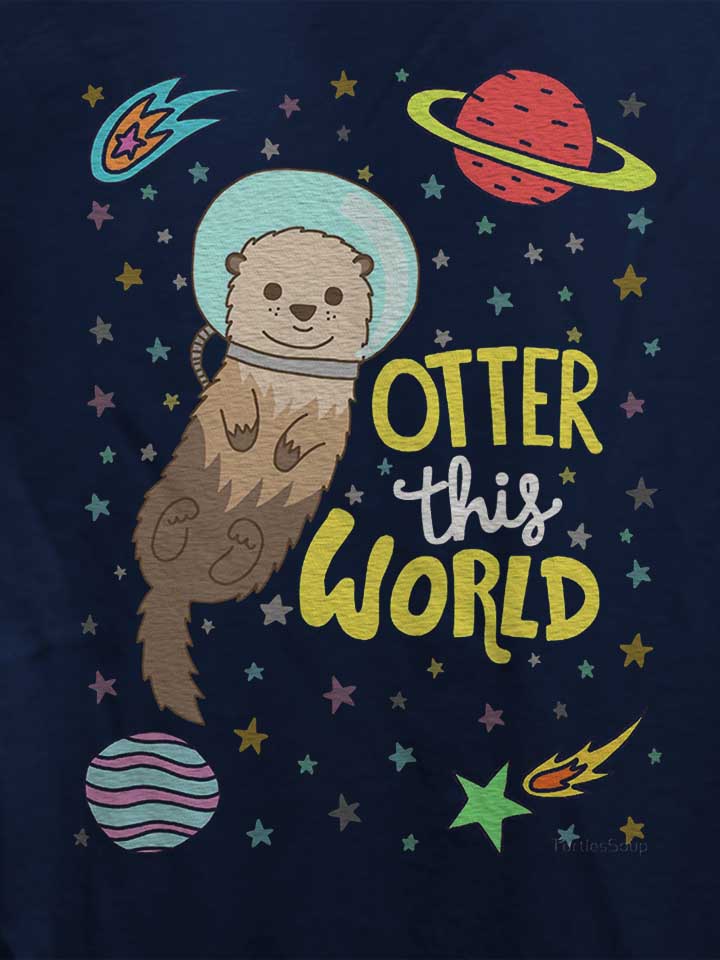 otter-astronaut-damen-t-shirt dunkelblau 4