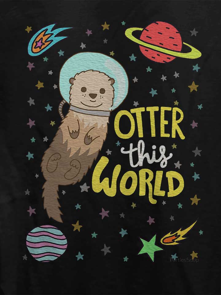otter-astronaut-damen-t-shirt schwarz 4