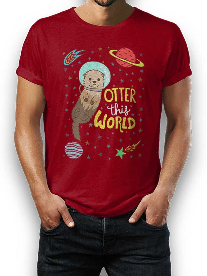 otter-astronaut-t-shirt bordeaux 1
