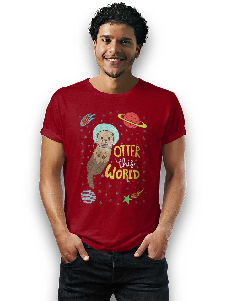 otter-astronaut-t-shirt bordeaux 2