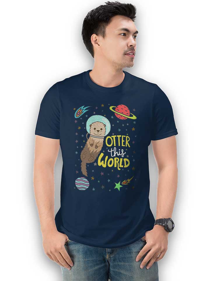 otter-astronaut-t-shirt dunkelblau 2