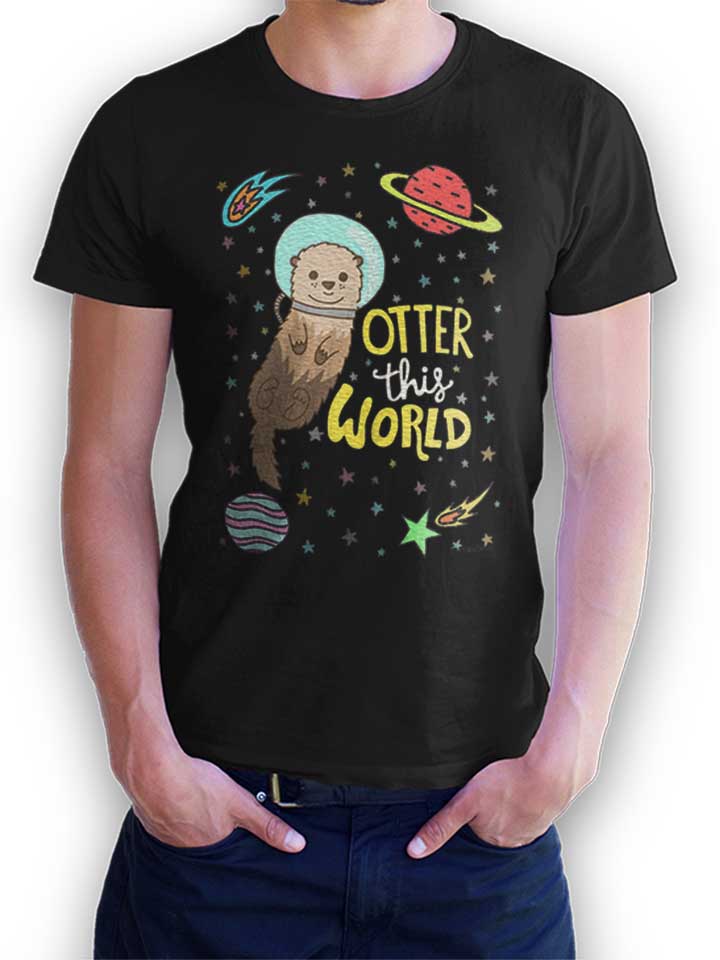 otter-astronaut-t-shirt schwarz 1
