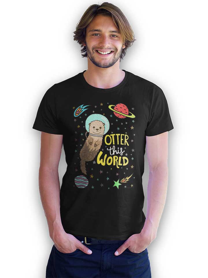 otter-astronaut-t-shirt schwarz 2