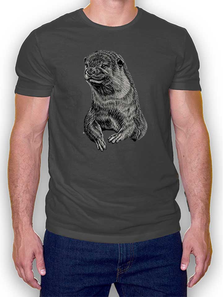 Otter Ink Camiseta gris-oscuro L