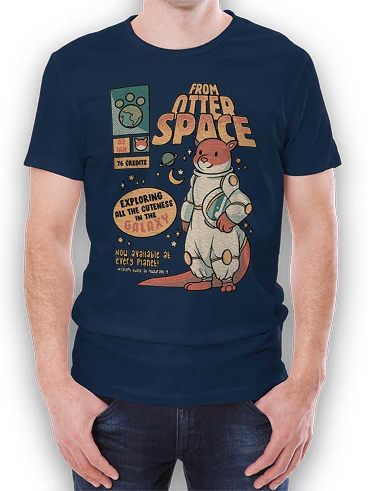 Otter Outta Space Astronaut Camiseta azul-marino L