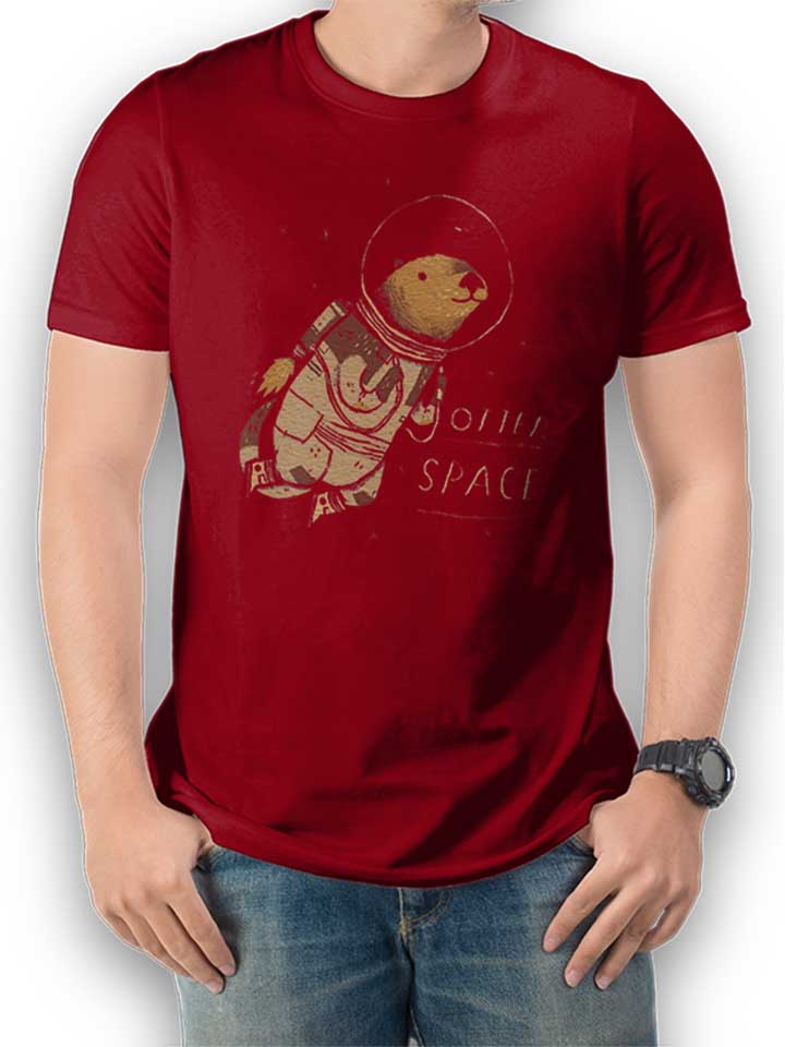 Otter Space Astronaut T-Shirt maroon L