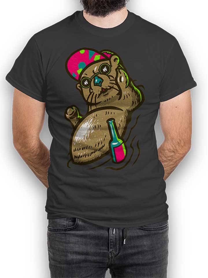 Otter T-Shirt dunkelgrau L