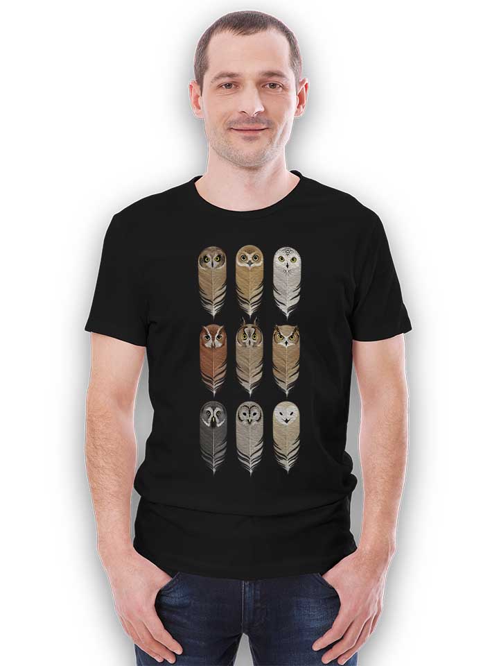 owl-feathers-t-shirt schwarz 2
