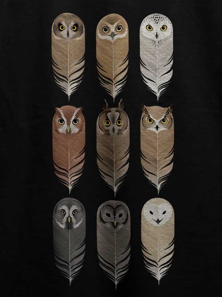 owl-feathers-t-shirt schwarz 4