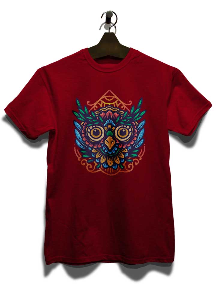 owl-mandala-t-shirt bordeaux 3