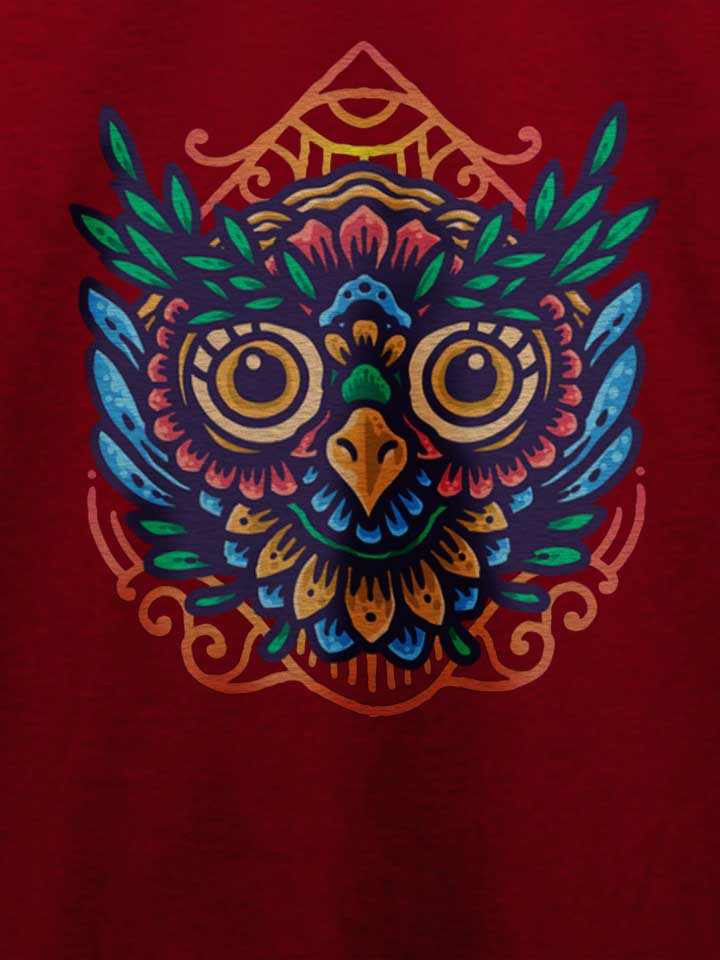 owl-mandala-t-shirt bordeaux 4