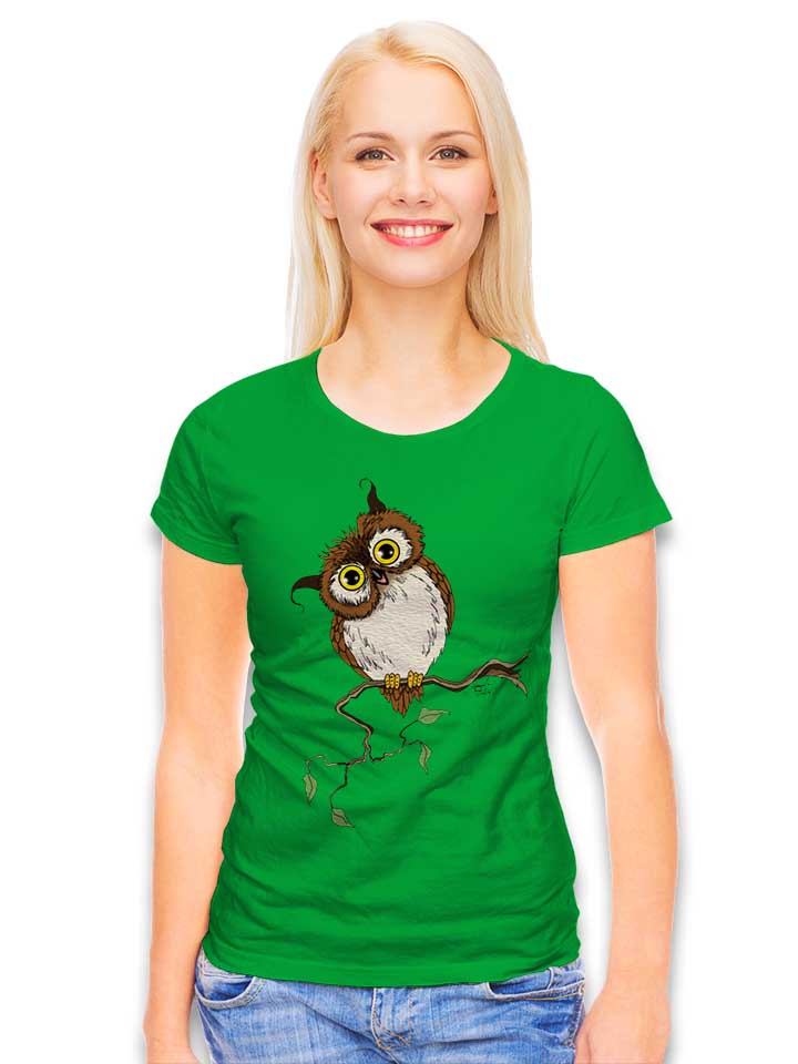 owl-on-tree-damen-t-shirt gruen 2