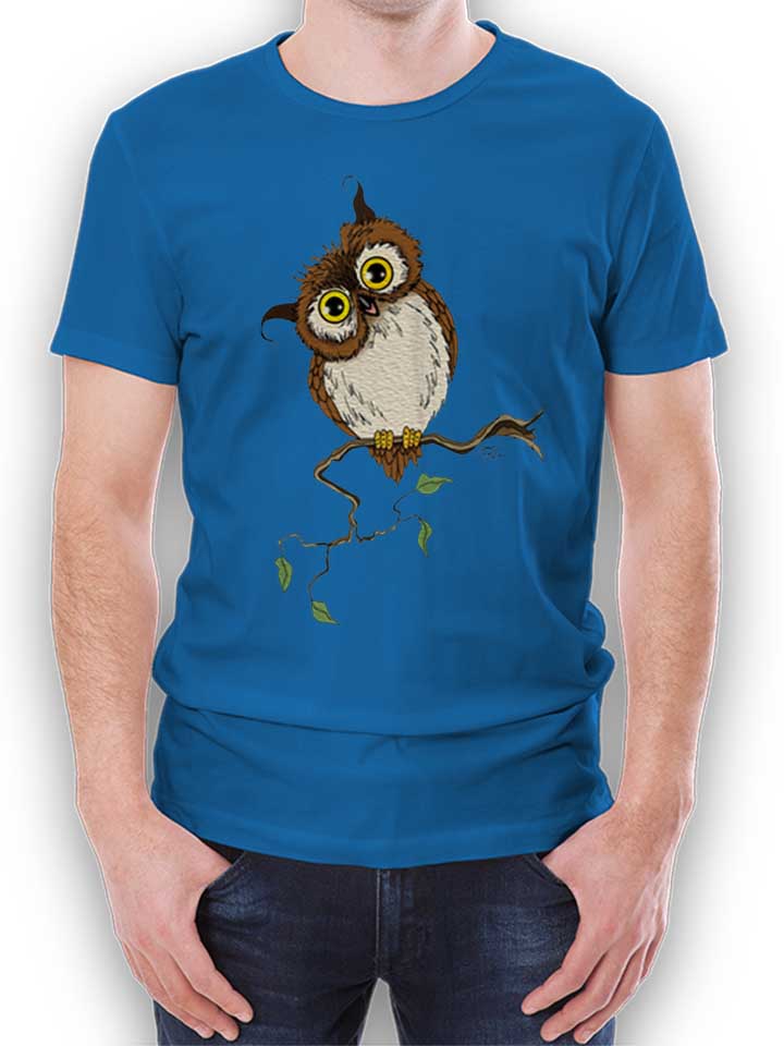 Owl On Tree T-Shirt bleu-roi L