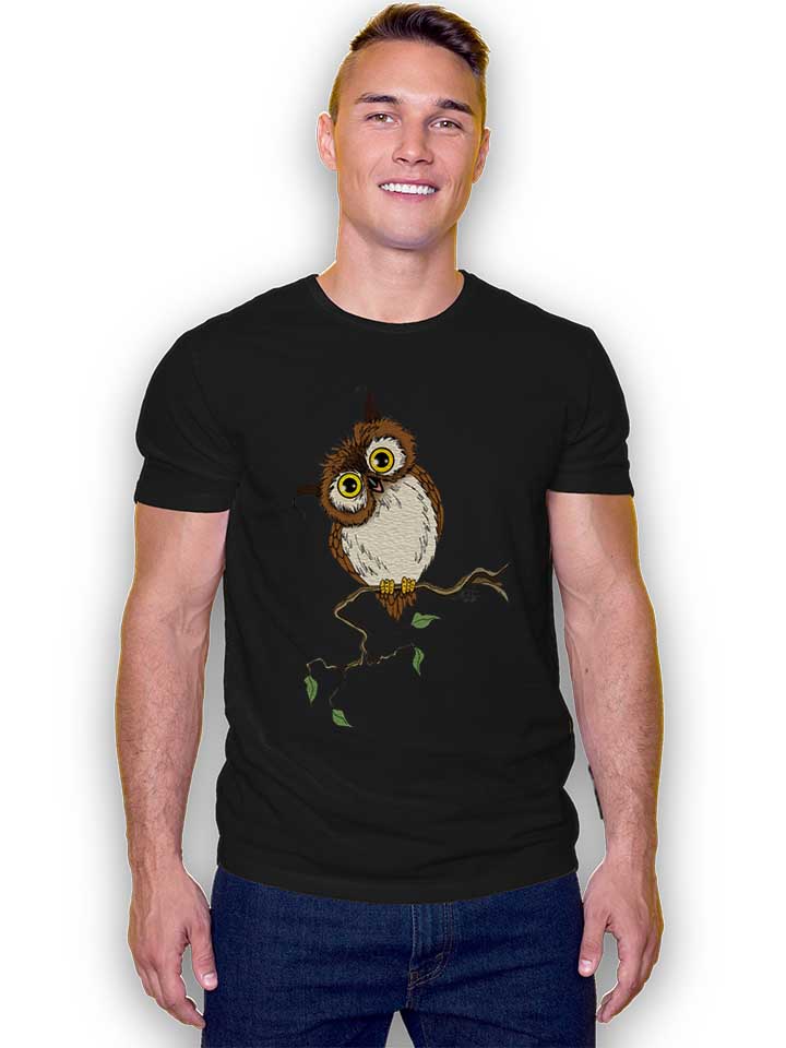 owl-on-tree-t-shirt schwarz 2