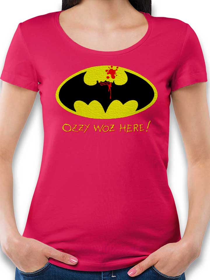 Ozzy Woz Here Batman Damen T-Shirt fuchsia L