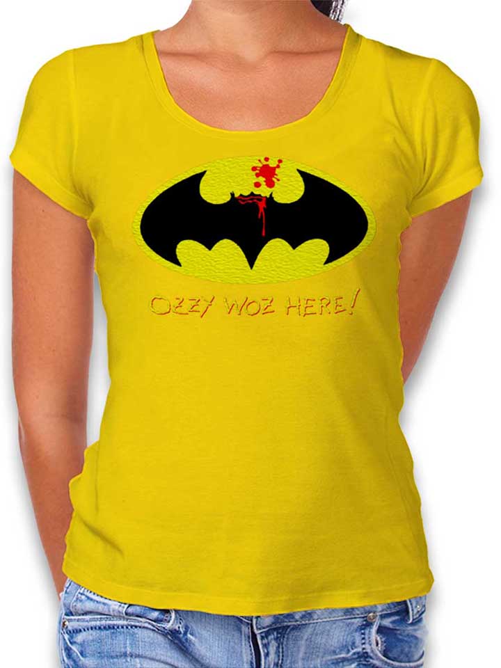 Ozzy Woz Here Batman Womens T-Shirt yellow L
