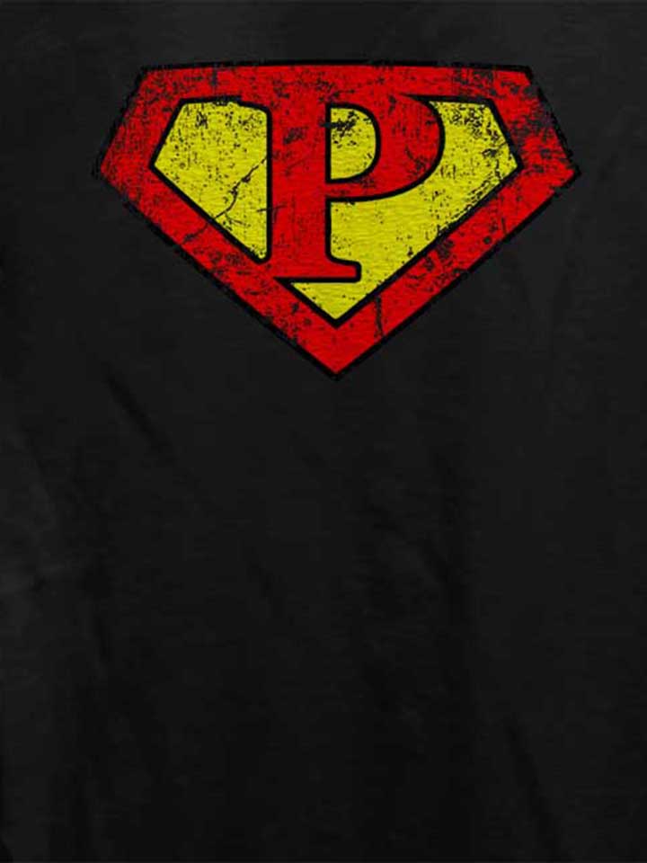 p-buchstabe-logo-vintage-damen-t-shirt schwarz 4