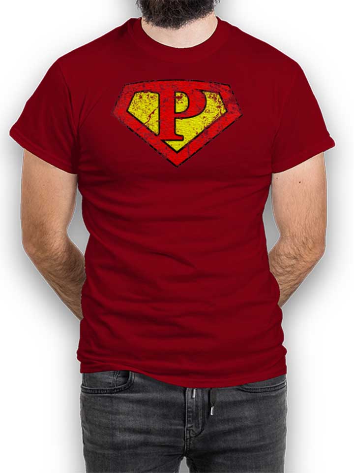 p-buchstabe-logo-vintage-t-shirt bordeaux 1