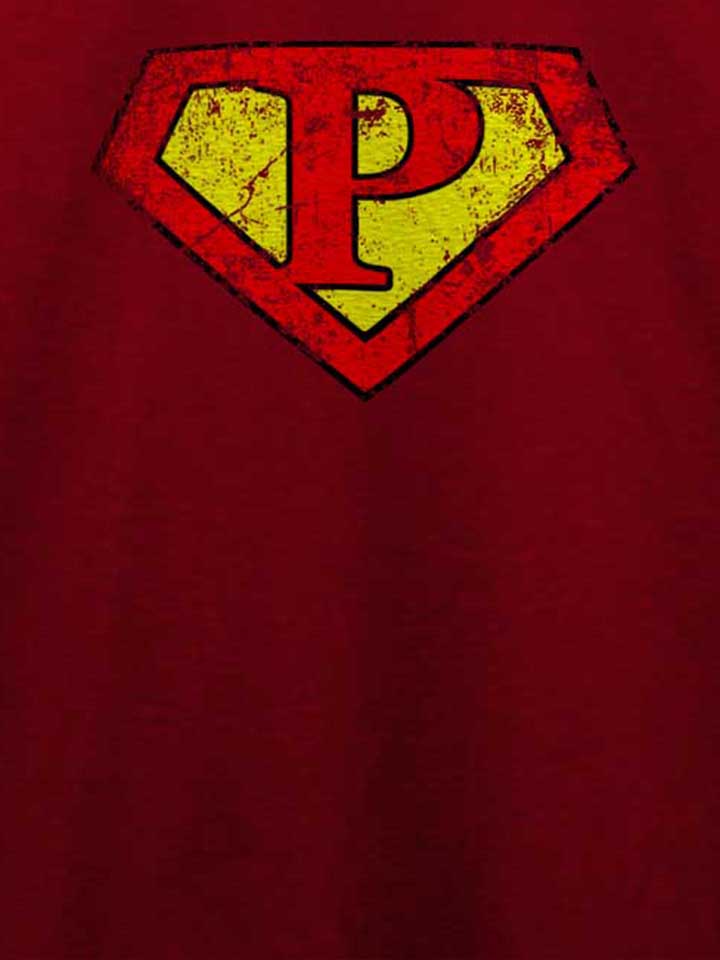 p-buchstabe-logo-vintage-t-shirt bordeaux 4