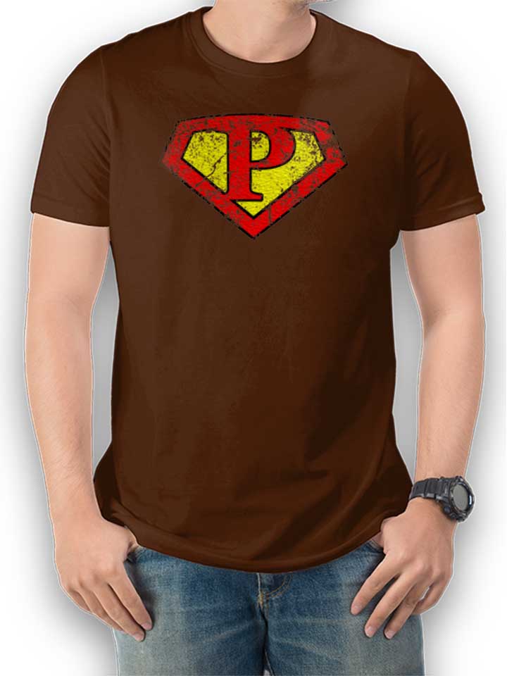 p-buchstabe-logo-vintage-t-shirt braun 1