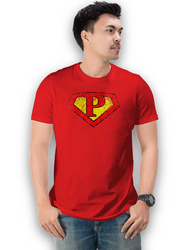 p-buchstabe-logo-vintage-t-shirt rot 2