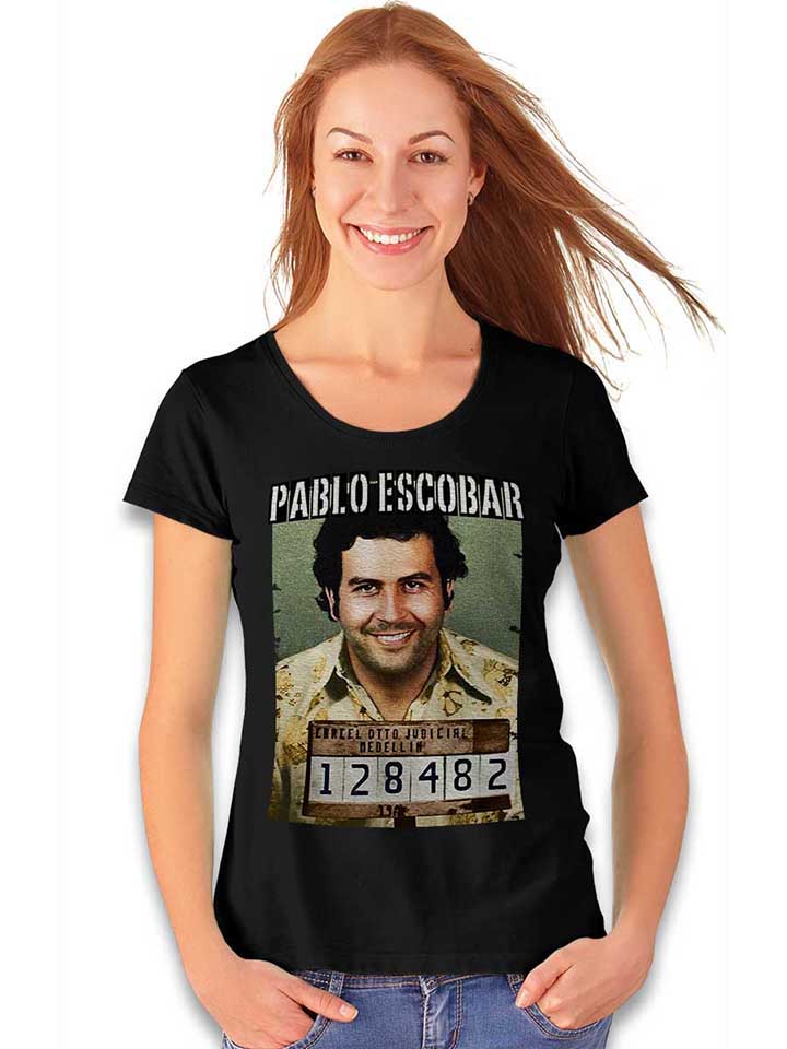 pablo-escobar-mugshot-damen-t-shirt schwarz 2