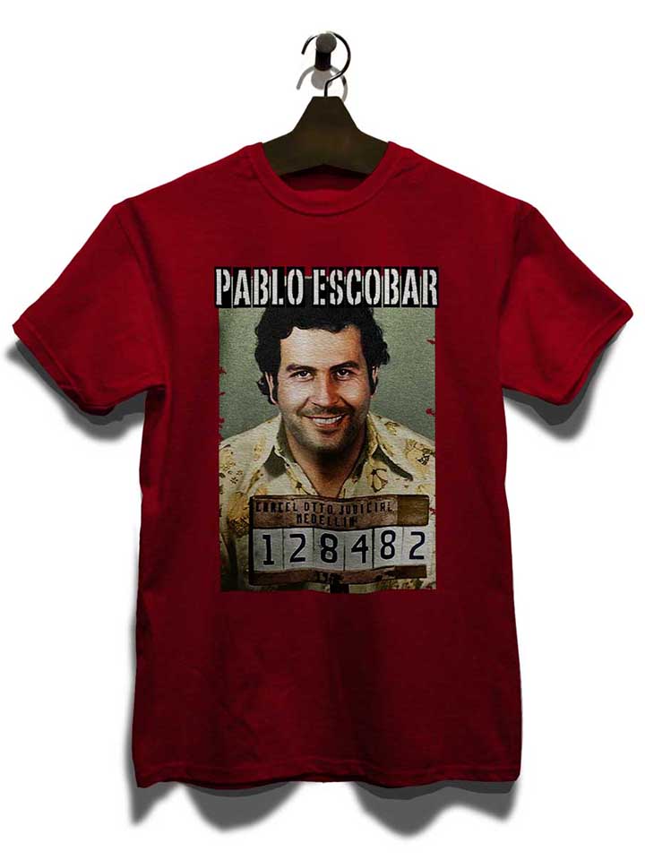 pablo-escobar-mugshot-t-shirt bordeaux 3