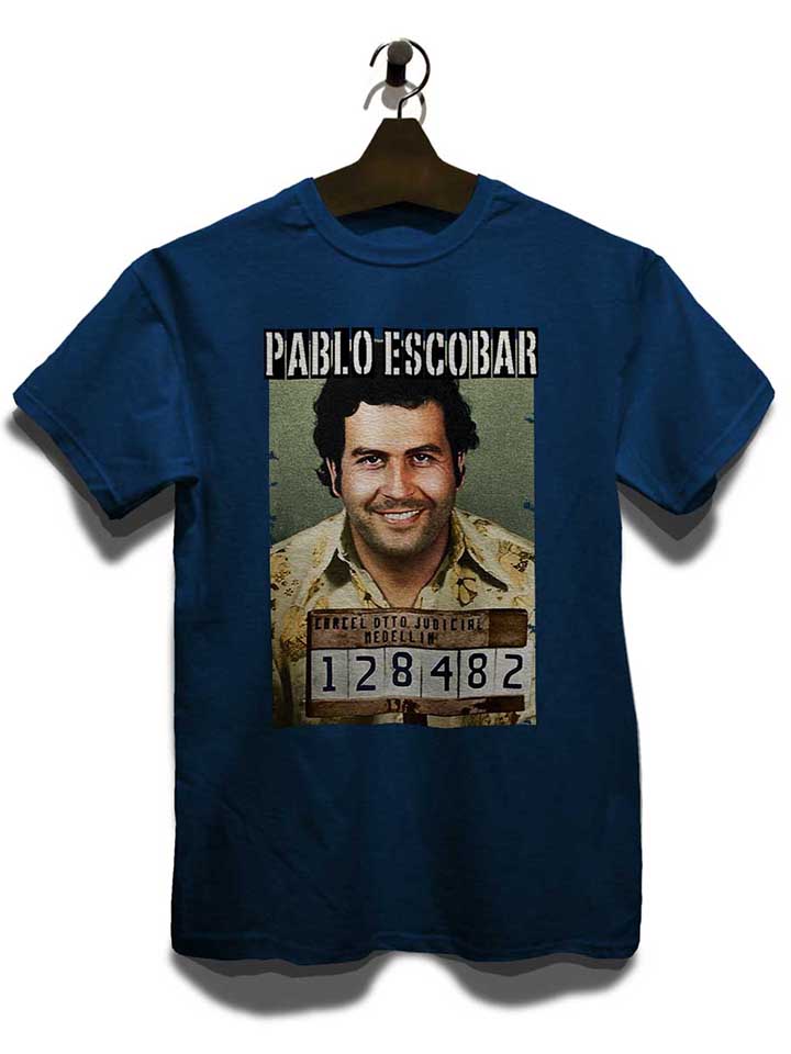 pablo-escobar-mugshot-t-shirt dunkelblau 3