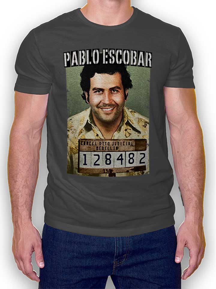 pablo-escobar-mugshot-t-shirt dunkelgrau 1