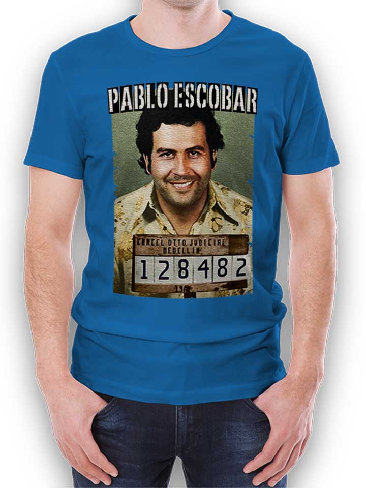 Pablo Escobar Mugshot T-Shirt blu-royal L