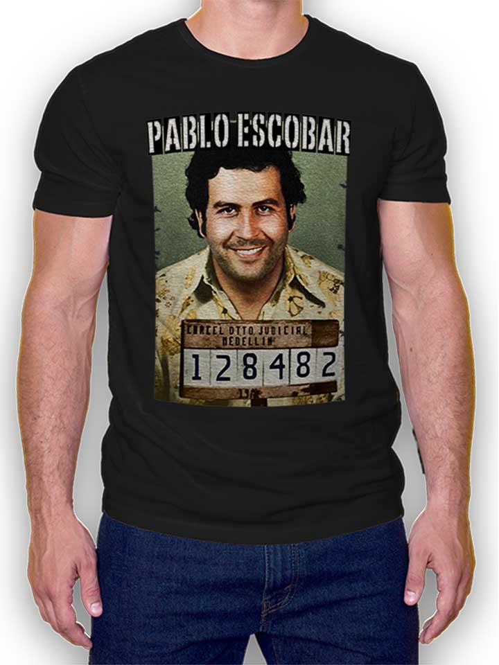 pablo-escobar-mugshot-t-shirt schwarz 1